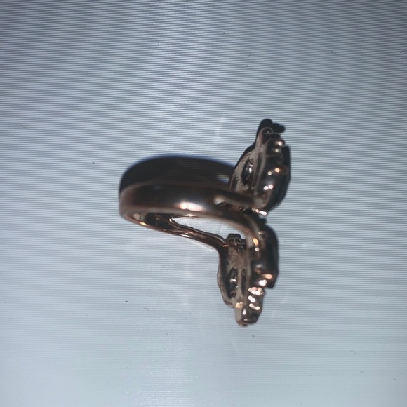 INC Ring Gold & Black Gemstones Art Deco - Picture 9 of 9